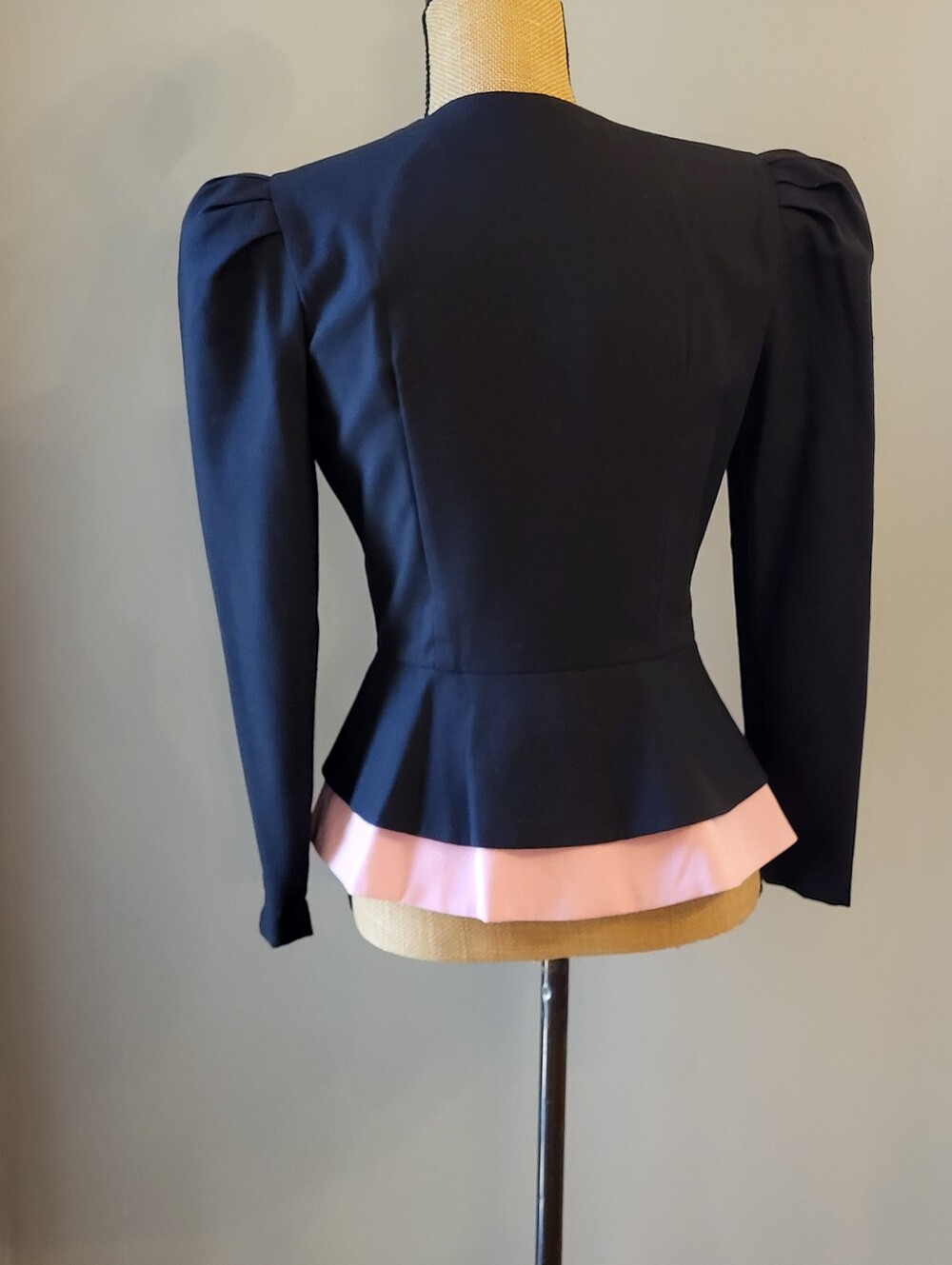 Etoile Collection Vintage 80s Black/Pink Colorblock Jacket Size 4 - Picture 4 of 10